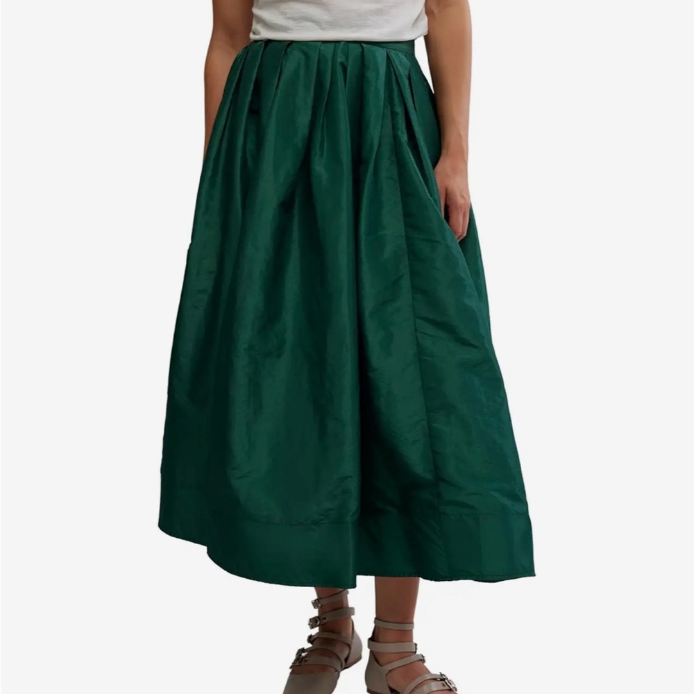 Free People Emerald Green Emilia Maxi Skirt NWT